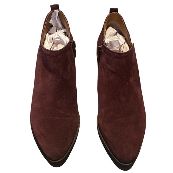 Franco‎ Sarto ‘Paivley’ Burgundy Suede Ankle Boots - Picture 1 of 12